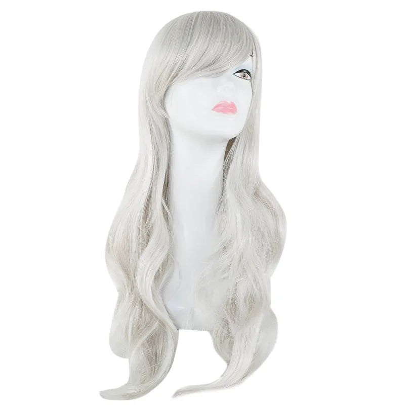 Cos-play Wig Fei-Show Synthetic Heat Resistant Fiber Long Wavy Dark Blue Hair Costume Cartoon Women Peruca Party Salon Hairpiece