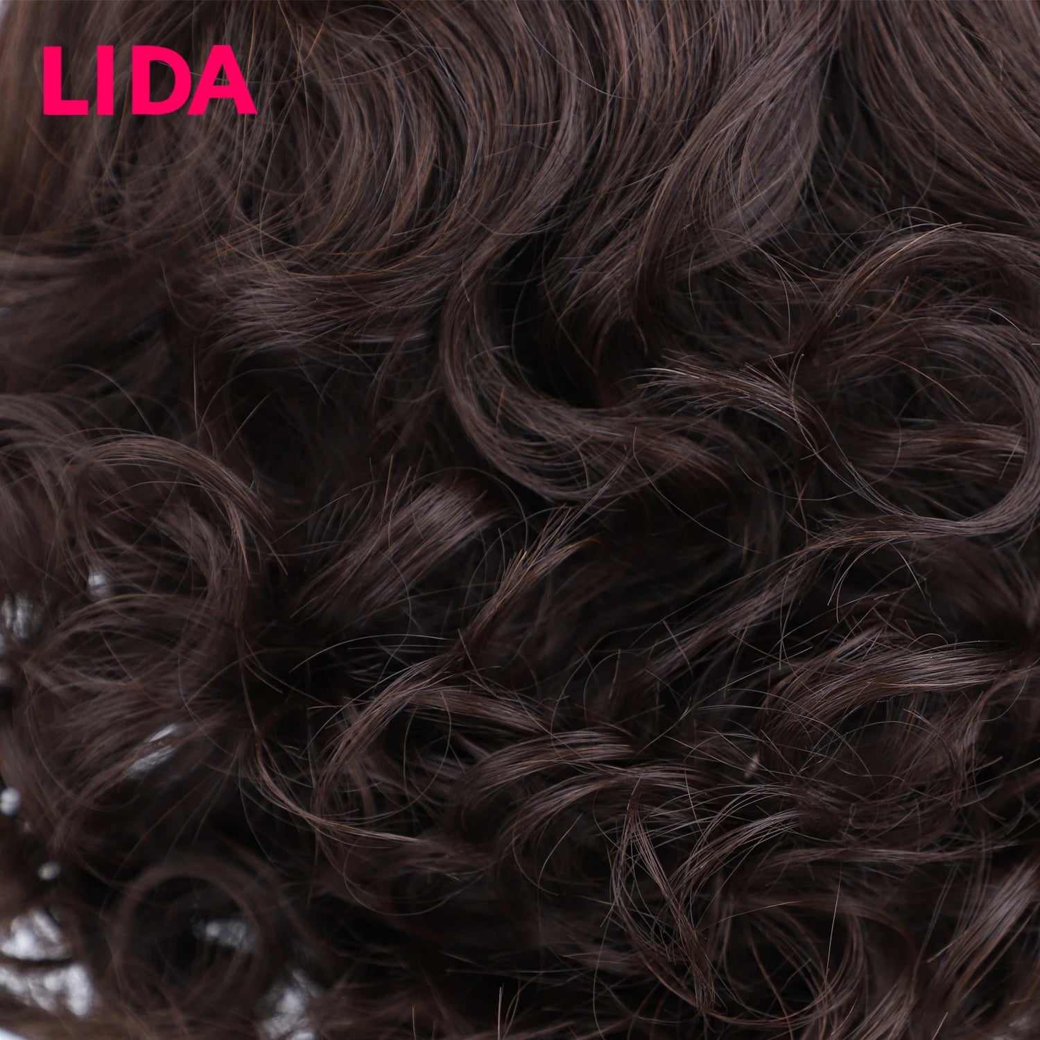 LIDA Curly Human Hair Wigs 100% Human Hair 8'' Malaysian Curly Human Hair Non Remy Women Wigs 150% Density Machine Made Wig
