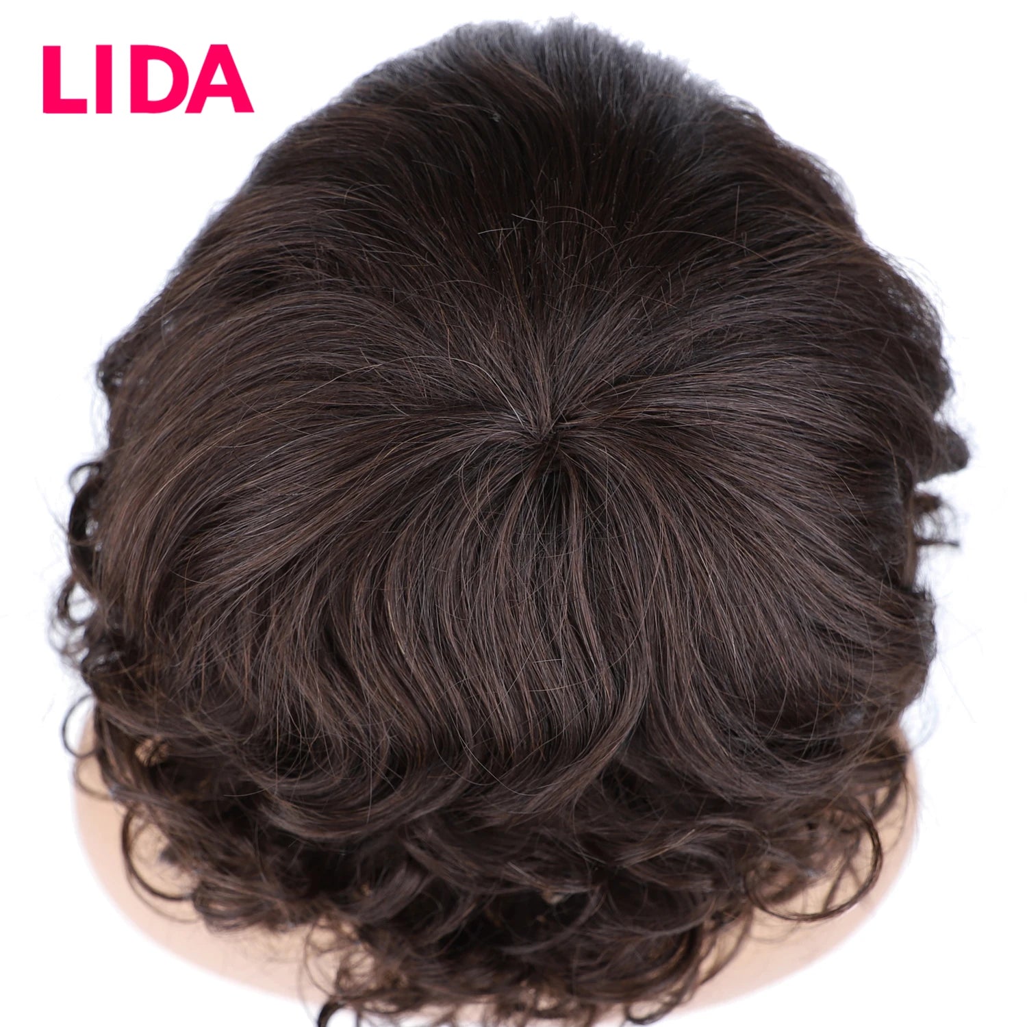 LIDA Curly Human Hair Wigs 100% Human Hair 8'' Malaysian Curly Human Hair Non Remy Women Wigs 150% Density Machine Made Wig