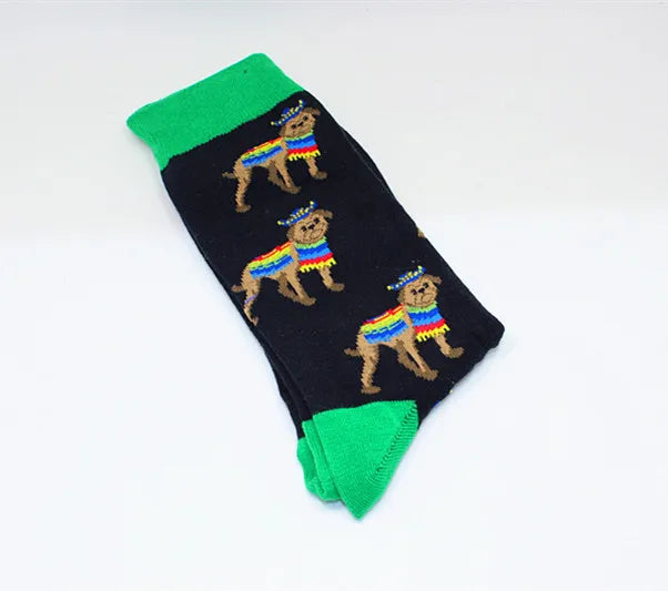 Harajuku Happy Men socks Funny Mens Sloth Sock Women animal fox chili Moustache sloths Novelty Sock combed cotton funny Socks