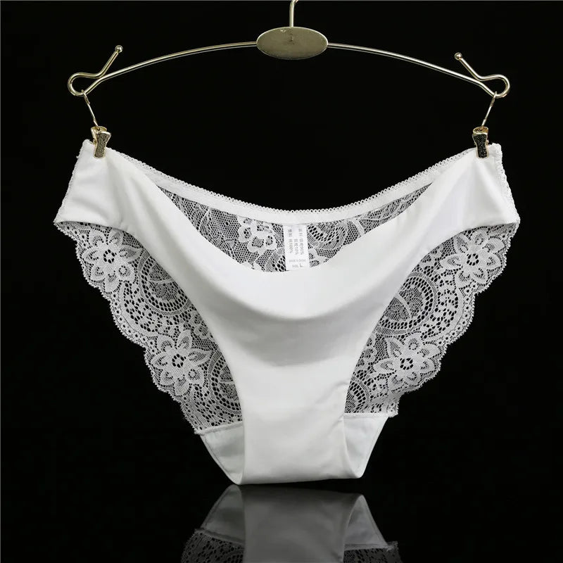 1 PC Women Sexy Knickers Bikini Hollow Flower Lace Thongs Lingerie V-string Panty Underwear Female