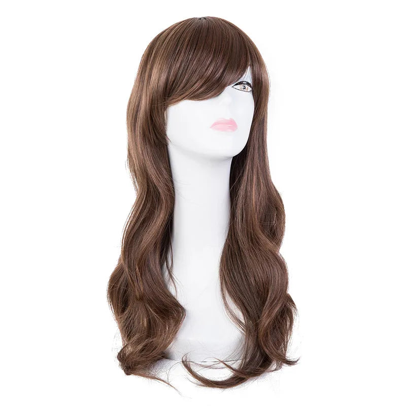 Cos-play Wig Fei-Show Synthetic Heat Resistant Fiber Long Wavy Dark Blue Hair Costume Cartoon Women Peruca Party Salon Hairpiece