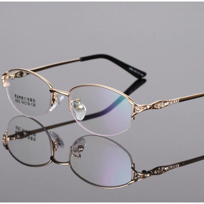 Stgrt 2019 New Style Temperament Half Rim Women Prescription Glasses Photochromic Lens For Moypia Cylinder With Diopter Lens