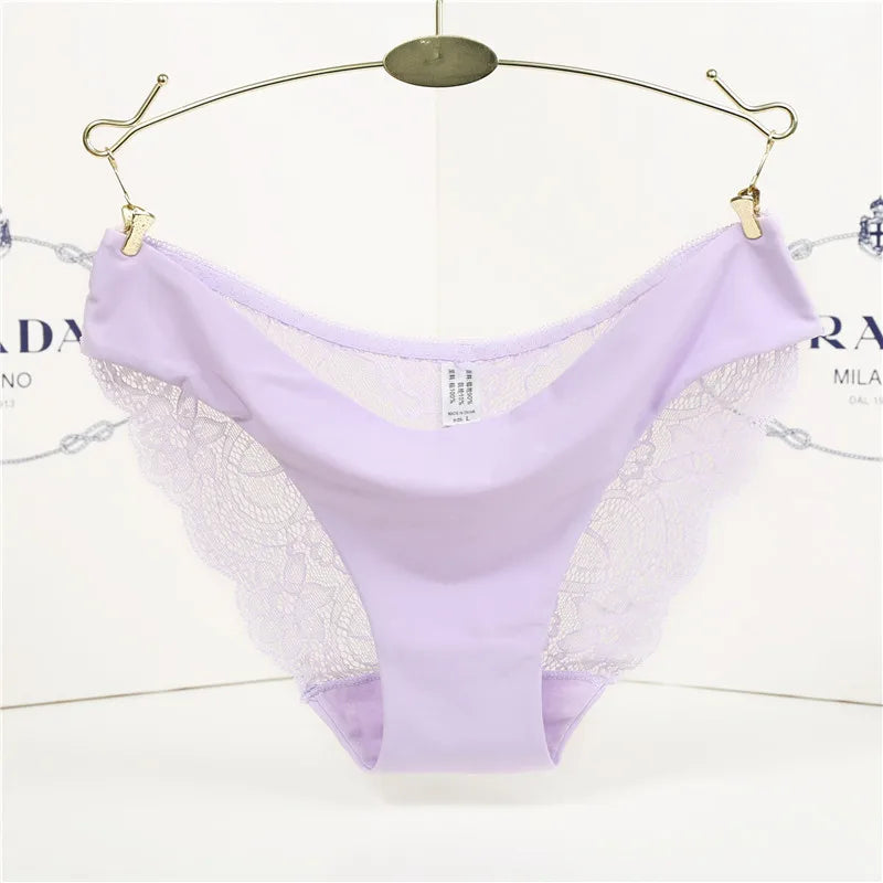 1 PC Women Sexy Knickers Bikini Hollow Flower Lace Thongs Lingerie V-string Panty Underwear Female