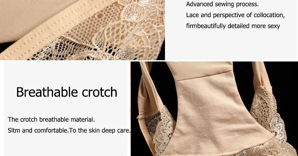 1 PC Women Sexy Knickers Bikini Hollow Flower Lace Thongs Lingerie V-string Panty Underwear Female