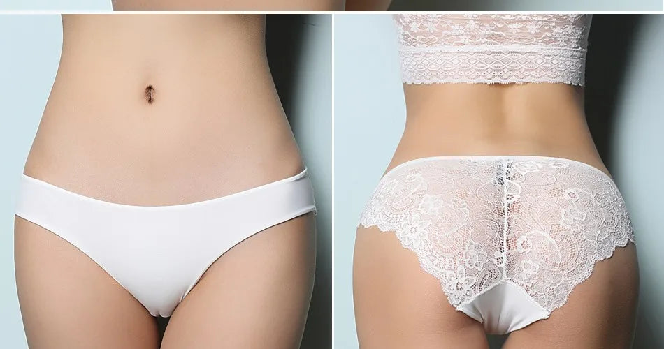 1 PC Women Sexy Knickers Bikini Hollow Flower Lace Thongs Lingerie V-string Panty Underwear Female