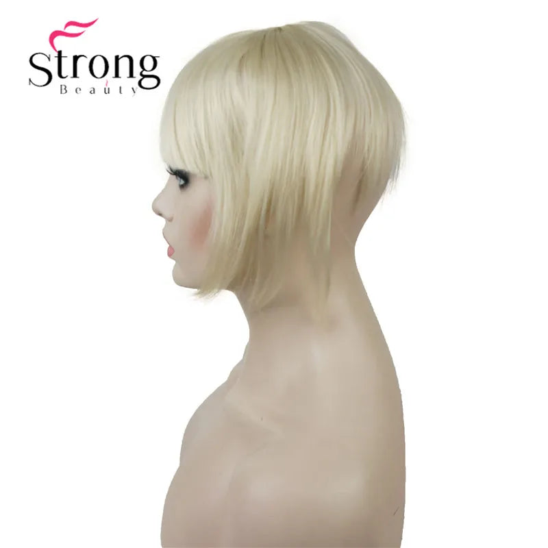 StrongBeauty Synthetic Hair Thin Neat Air Bangs Clip In Fringe Front Hair Temple Bangs Hair Extensions Hair Piece COLOUR CHOICES