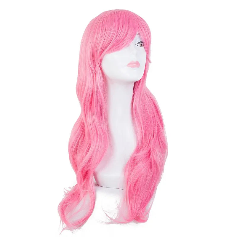 Cos-play Wig Fei-Show Synthetic Heat Resistant Fiber Long Wavy Dark Blue Hair Costume Cartoon Women Peruca Party Salon Hairpiece