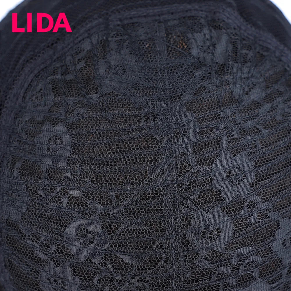 LIDA Curly Human Hair Wigs 100% Human Hair 8'' Malaysian Curly Human Hair Non Remy Women Wigs 150% Density Machine Made Wig