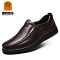 2025 Newly Men's Genuine Leather Shoes Size 38-46 Head Leather Soft Anti-slip Driving Shoes Man Spring Leather Shoes