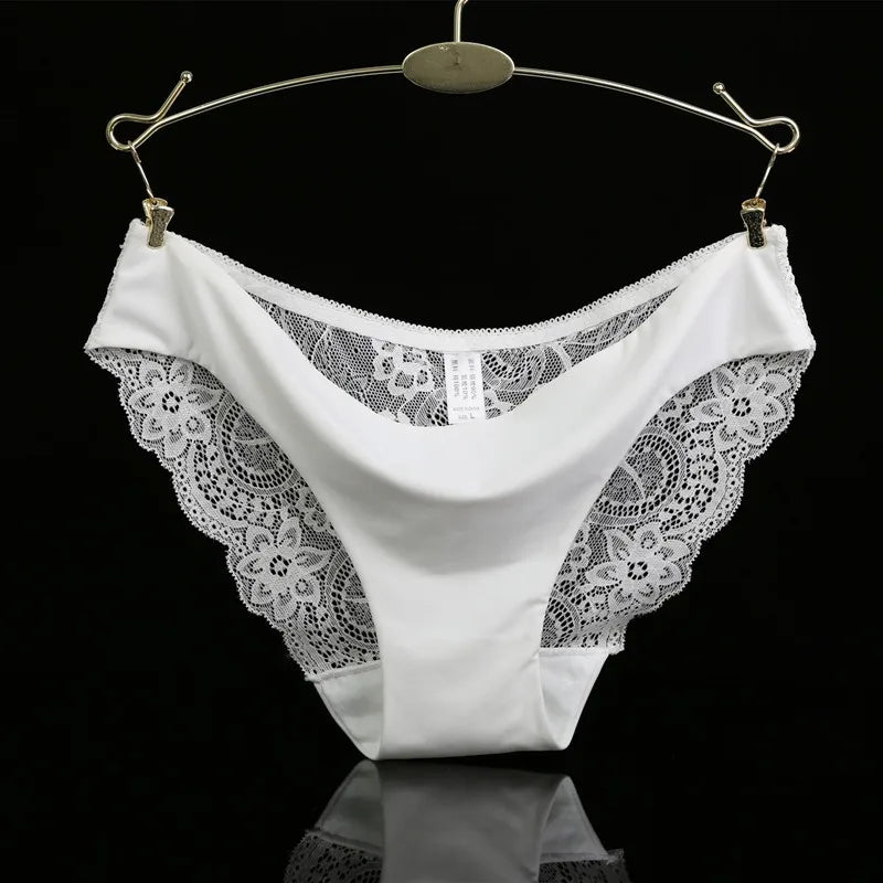 1 PC Women Sexy Knickers Bikini Hollow Flower Lace Thongs Lingerie V-string Panty Underwear Female