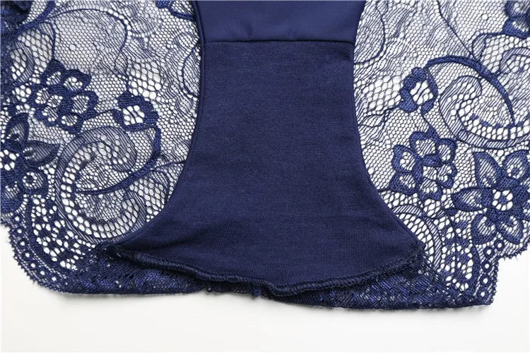 1 PC Women Sexy Knickers Bikini Hollow Flower Lace Thongs Lingerie V-string Panty Underwear Female
