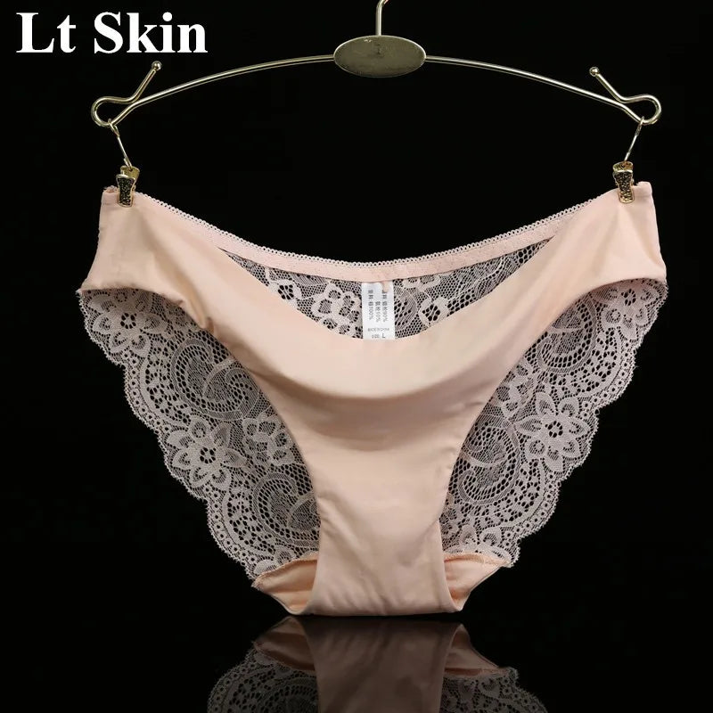 1 PC Women Sexy Knickers Bikini Hollow Flower Lace Thongs Lingerie V-string Panty Underwear Female