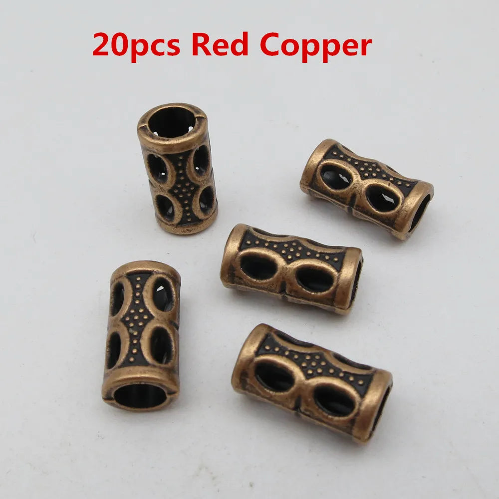 5Pcs-20pcs Silver/Gold/Bronze/Red Copper viking hair braid dread beard dreadlock beads tube rings
