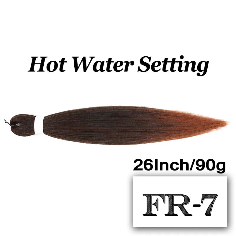 Pre-stretched Braiding Hair 26Inch 90G Synthetic Jumbo Hair Extensions for Crochet Braids DIY Pink Peach Red Yellow Fake Hair