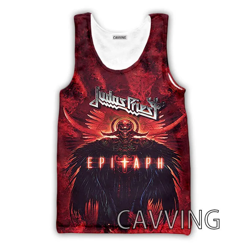 CAVVING 3D Printed  Judas Priest  Rock  Band Tank Tops Harajuku  Vest  Summer Undershirt Shirts Streetwear for Men/women