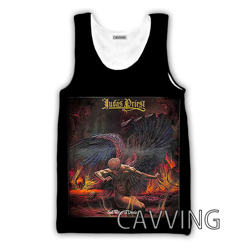 CAVVING 3D Printed  Judas Priest  Rock  Band Tank Tops Harajuku  Vest  Summer Undershirt Shirts Streetwear for Men/women