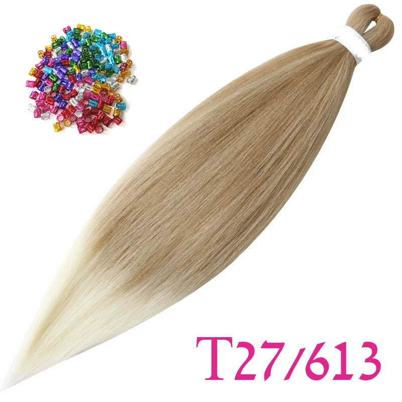 Easy Crochet Braids Ombre Hair Extensions Bundles Yaki Straight EZ Braiding Pre Stretched Synthetic Braid For African Women 6pcs