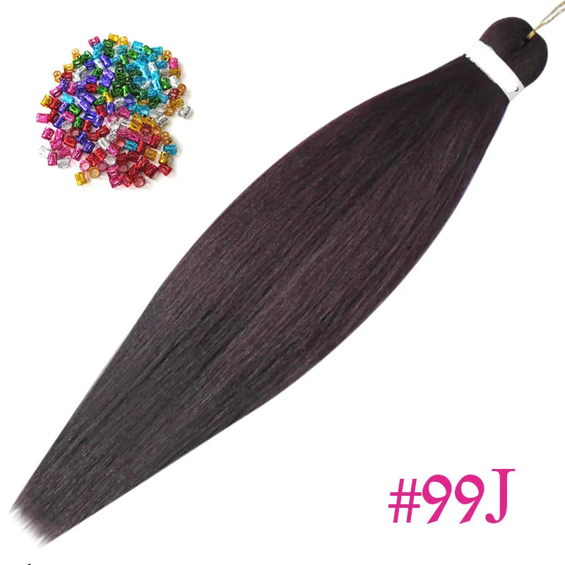 Easy Crochet Braids Ombre Hair Extensions Bundles Yaki Straight EZ Braiding Pre Stretched Synthetic Braid For African Women 6pcs