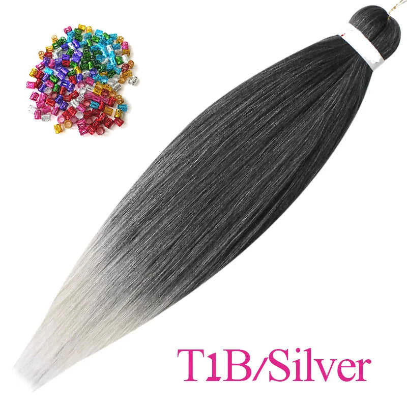 Easy Crochet Braids Ombre Hair Extensions Bundles Yaki Straight EZ Braiding Pre Stretched Synthetic Braid For African Women 6pcs