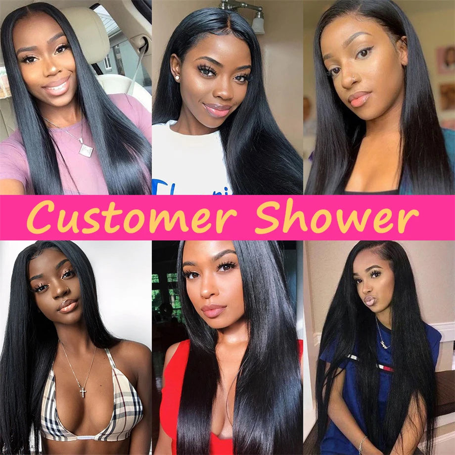 Peruvian Straight 13x4 Lace Front Human Hair Wig Natural Color 8-30 Inch 4x4 HD Transparent Lace Closure Wig For Black Women