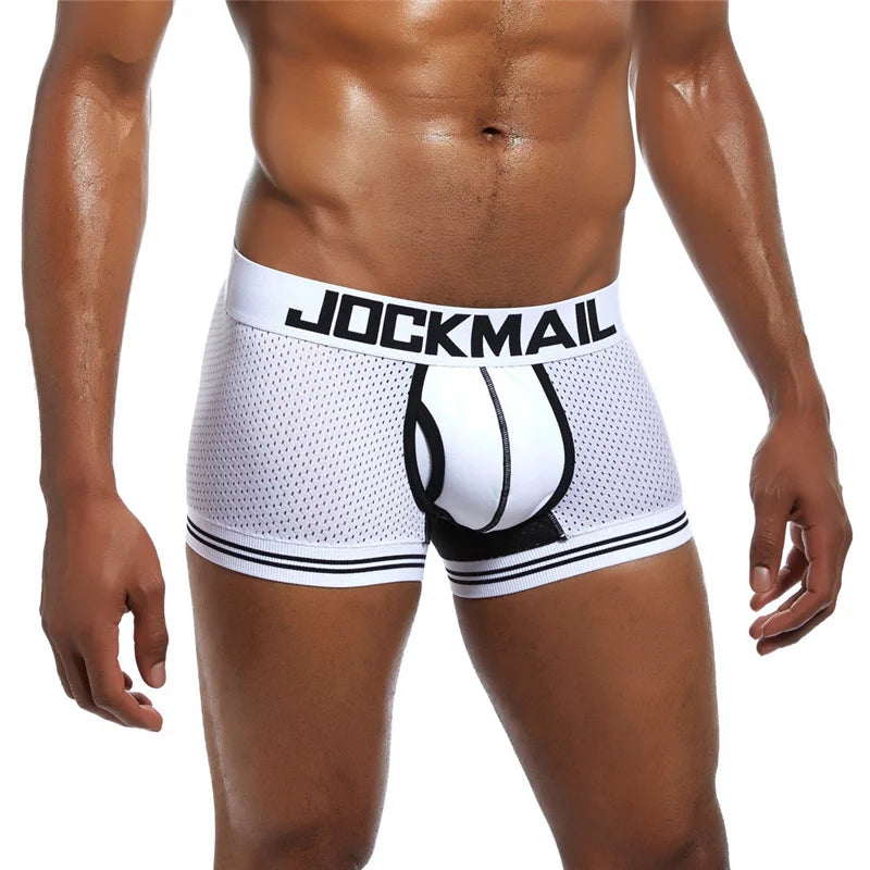 JOCKAMIL cotton mesh men's underwear fashion low-waist briefs shorts sports casual boxer trunks