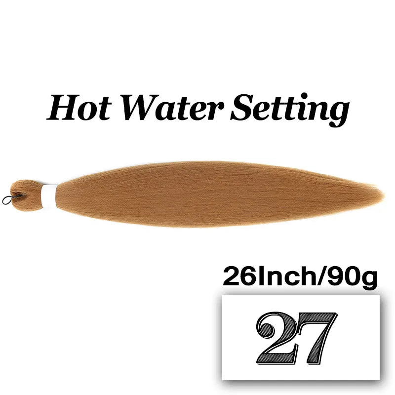 Pre-stretched Braiding Hair 26Inch 90G Synthetic Jumbo Hair Extensions for Crochet Braids DIY Pink Peach Red Yellow Fake Hair