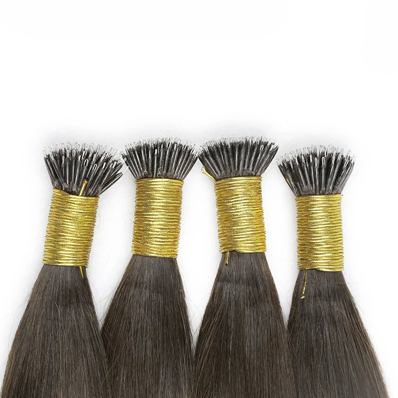 Straight Nano Rings Hair Extension 100% Natural Human Hair Extensions 0.8g/1g/ Strand 50pcs Fusion Hair Extension Ombre Blond