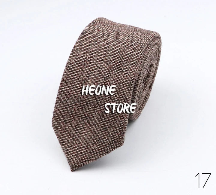 Thick Cashmere Wool Gentleman Solid Color Necktie 7CM Formal Wedding Party Europen Style Red Brown Green Gray Clothing Tie Gift