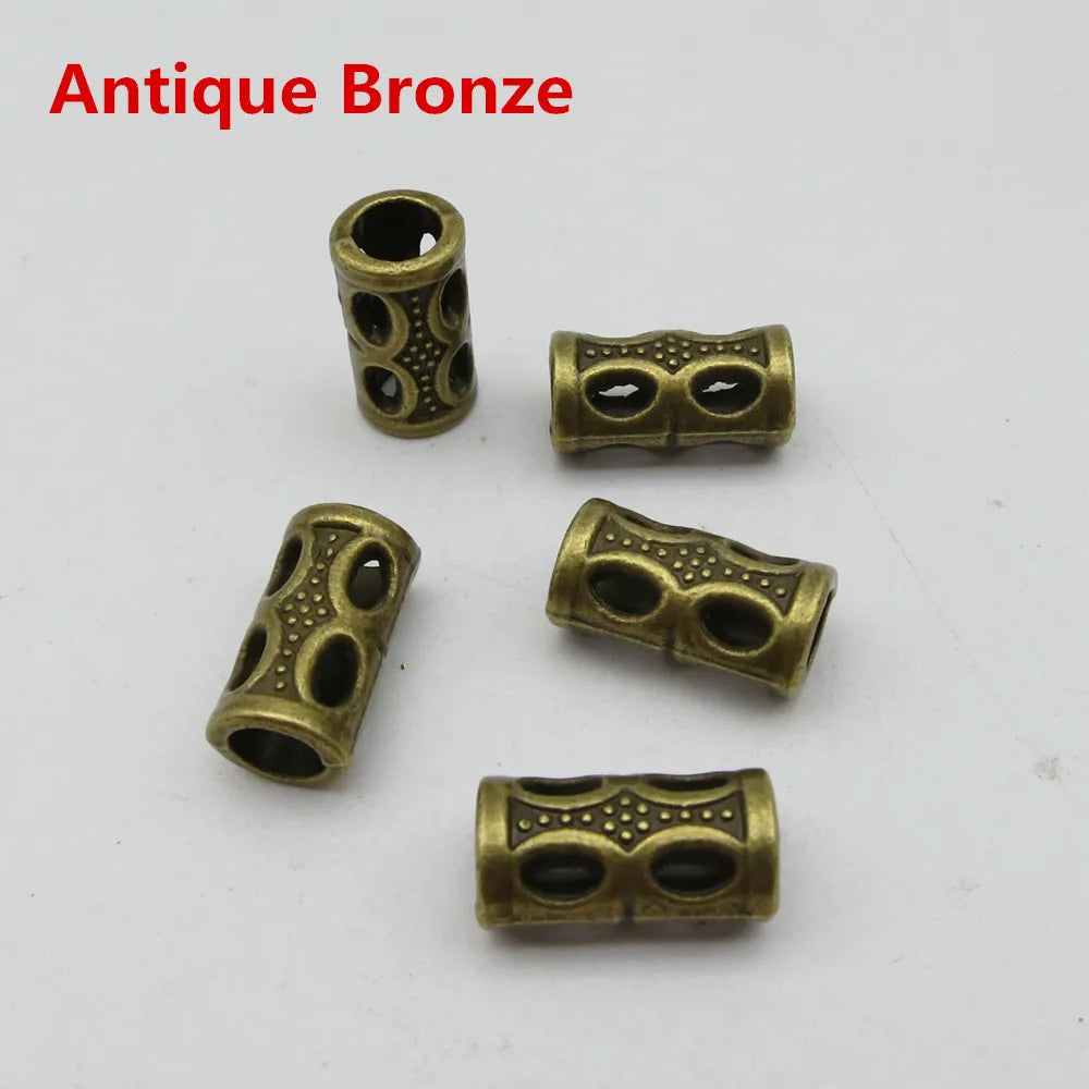 5Pcs-20pcs Silver/Gold/Bronze/Red Copper viking hair braid dread beard dreadlock beads tube rings