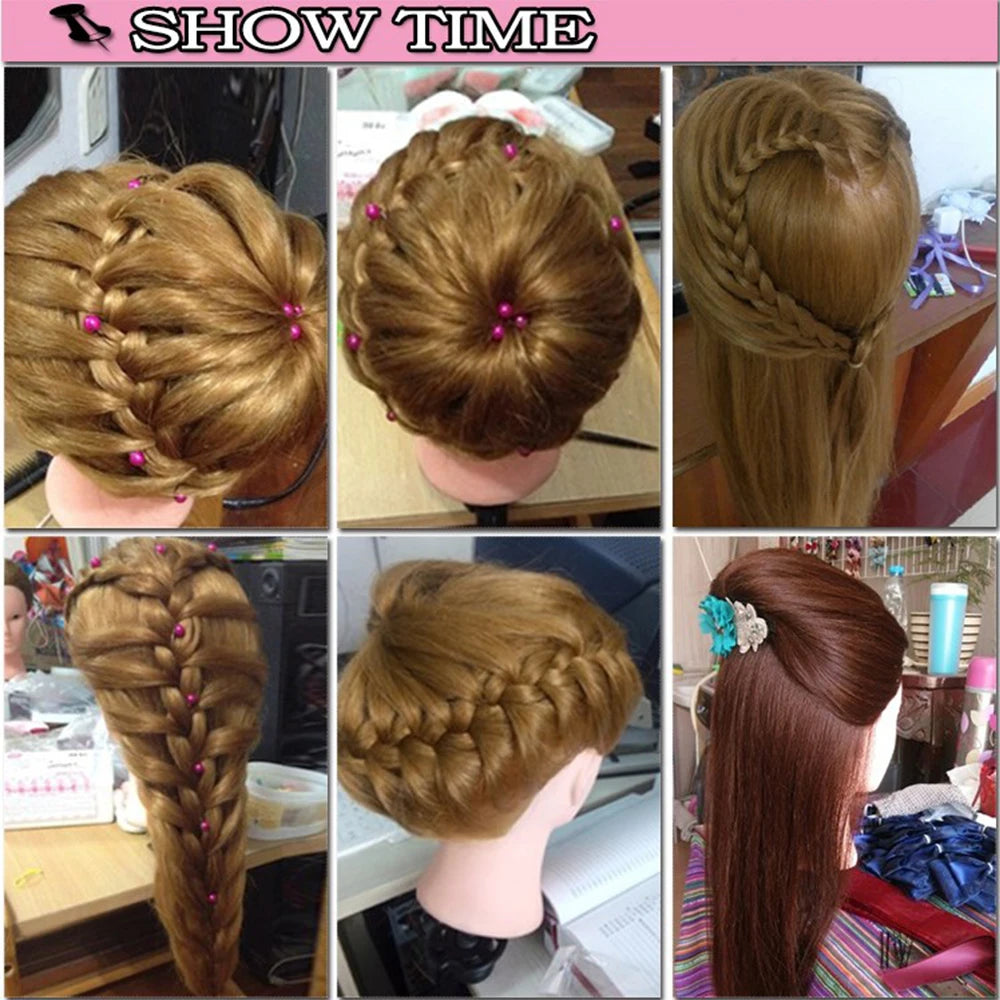 Head Dolls For Hairdressers 65cm Hair Synthetic Mannequin Head Hairstyles Female Mannequin Hairdressing Styling Training Head
