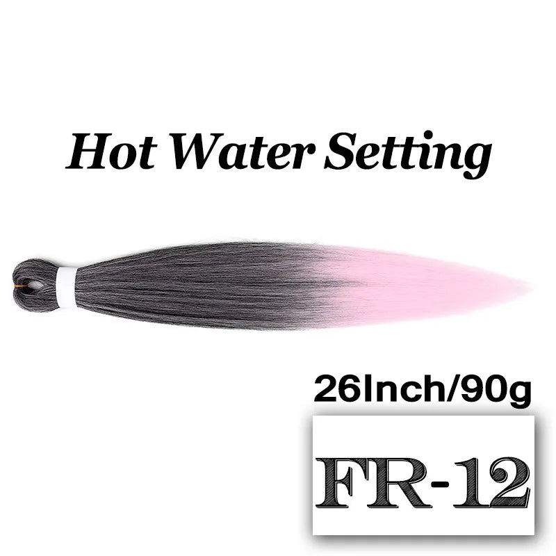 Pre-stretched Braiding Hair 26Inch 90G Synthetic Jumbo Hair Extensions for Crochet Braids DIY Pink Peach Red Yellow Fake Hair