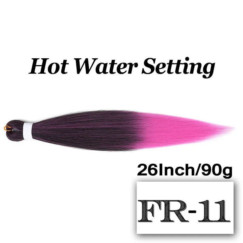 Pre-stretched Braiding Hair 26Inch 90G Synthetic Jumbo Hair Extensions for Crochet Braids DIY Pink Peach Red Yellow Fake Hair