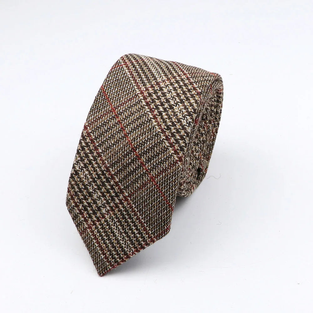 Thick Cashmere Wool Gentleman Solid Color Necktie 7CM Formal Wedding Party Europen Style Red Brown Green Gray Clothing Tie Gift