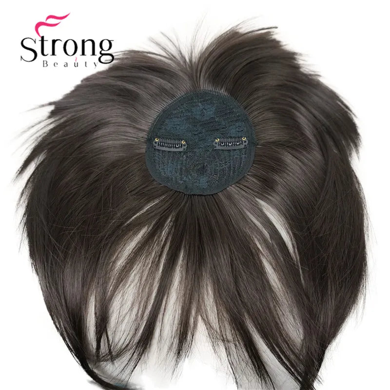StrongBeauty Synthetic Hair Thin Neat Air Bangs Clip In Fringe Front Hair Temple Bangs Hair Extensions Hair Piece COLOUR CHOICES