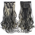 Clip-In Hair Extensions Syntetic Hair 22Inch Long Wave Hair Extensions Ombre Cclip-In One Piece 6Pcs/Set Fake Hairpiece