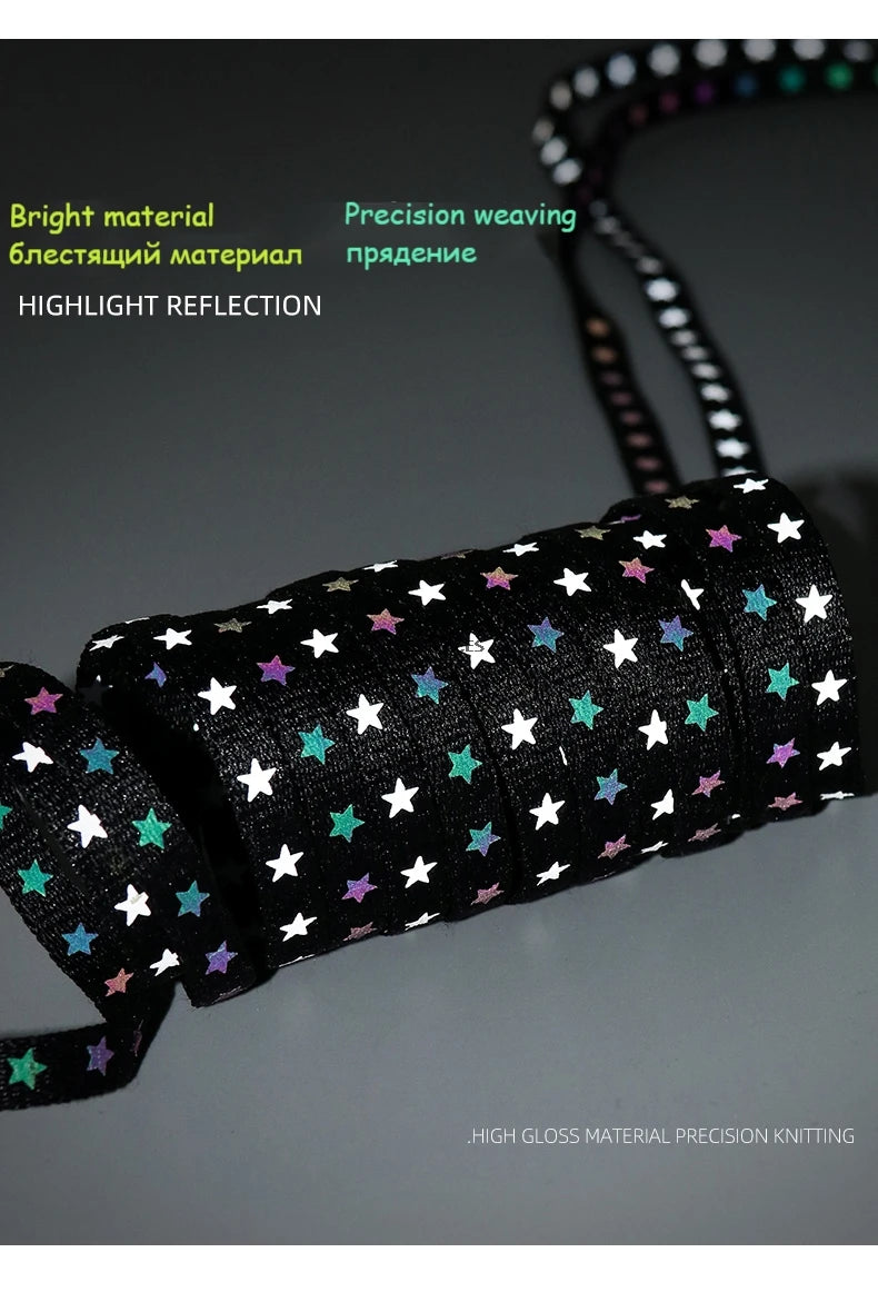 1Pair 3M Reflective Shoelaces AF1 Sneakers Shoe laces Vibrant Colorful reflective Shoelace Flat Luminous Laces Shoes Accessories