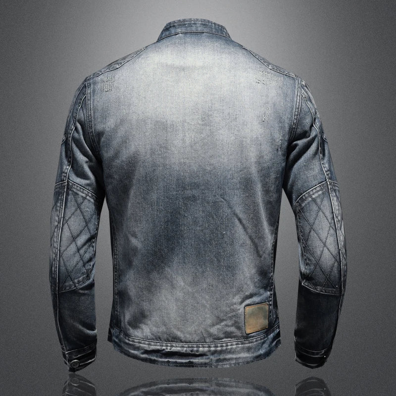 Men Fleece Thick Streetwear Denim Jackets Men Vintage Blue Bomber  Jacket Male Outwear Plus Velvet Windbreaker Coats