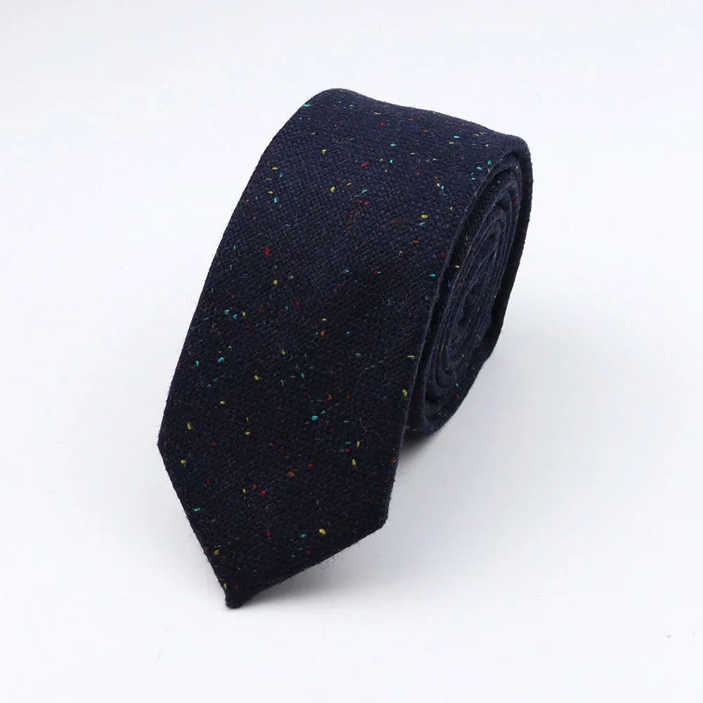 Thick Cashmere Wool Gentleman Solid Color Necktie 7CM Formal Wedding Party Europen Style Red Brown Green Gray Clothing Tie Gift