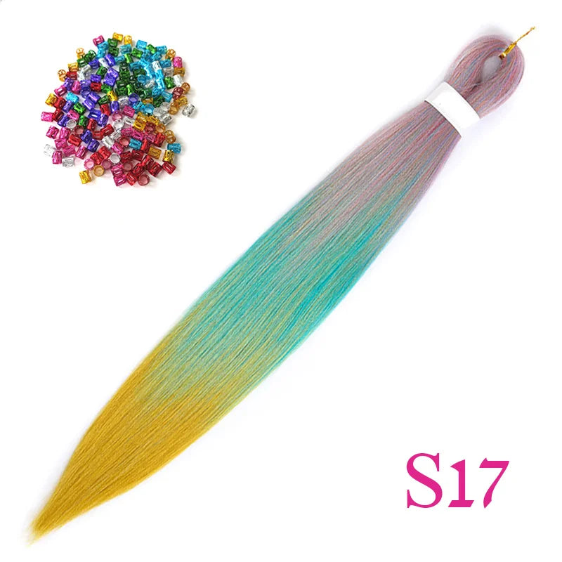 Easy Crochet Braids Ombre Hair Extensions Bundles Yaki Straight EZ Braiding Pre Stretched Synthetic Braid For African Women 6pcs