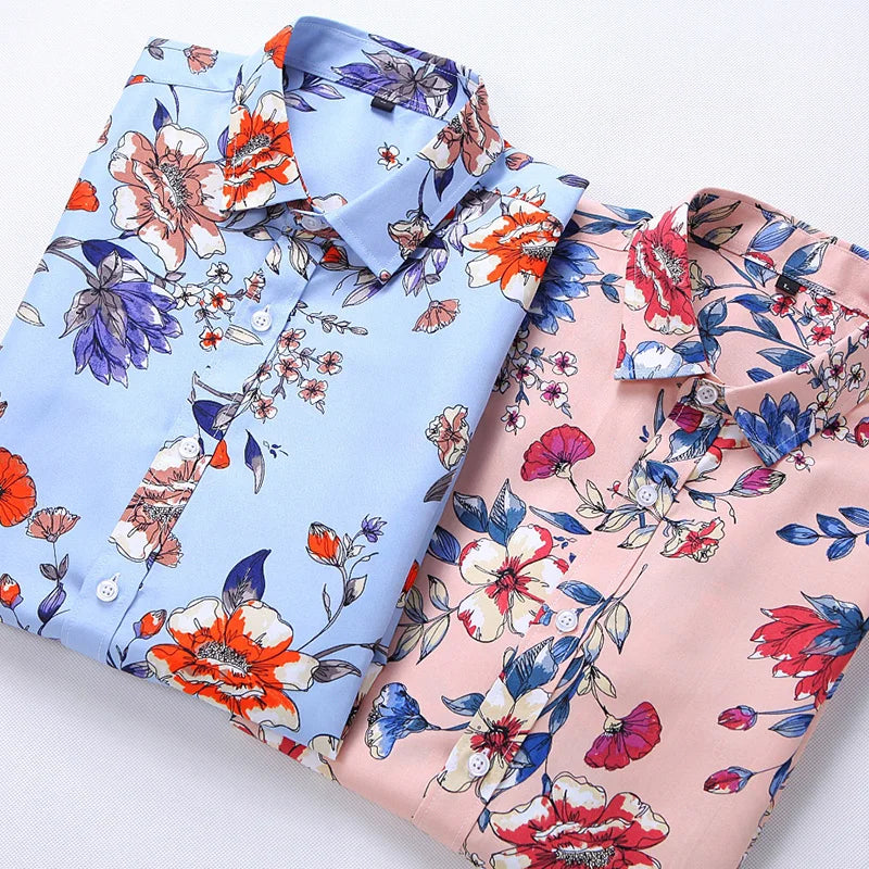 2026 Summer Mens Hawaiian Shirt, Printed Short Sleeve Asian Sizes Hawaii Rose Flower Beach Floral Patterns Shirts S-7XL
