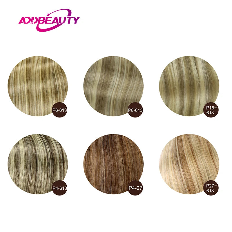 Clip In One Piece Human Hair Extensions 100% Straight Brazilian Human Remy Hair Natural Color Light Blond Ombre Dark Brown 613#