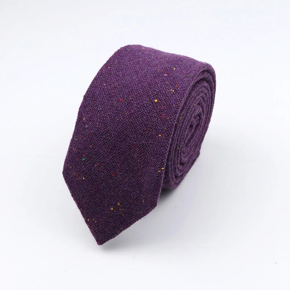 Thick Cashmere Wool Gentleman Solid Color Necktie 7CM Formal Wedding Party Europen Style Red Brown Green Gray Clothing Tie Gift