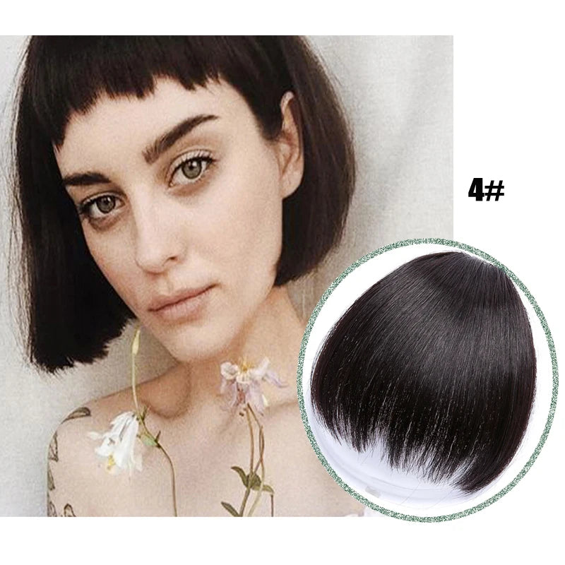 Fake 3D Air Bangs Hair Clip-In Extension Synthetic Fake Fringe Natural False hairpiece For Women Clip In Bangs