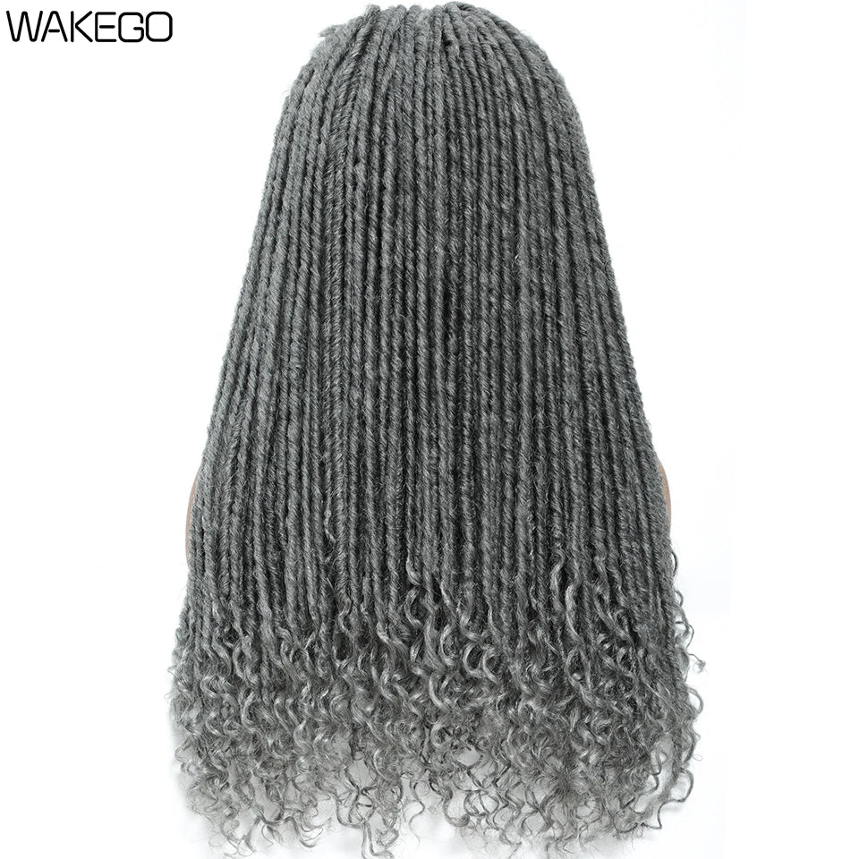 Wakego Long Dreadlocks Wig For Women Goddess Braid Headband Wig Soft Faux Locs Wigs Synthetic Braiding Crochet Twist Hair Wigs