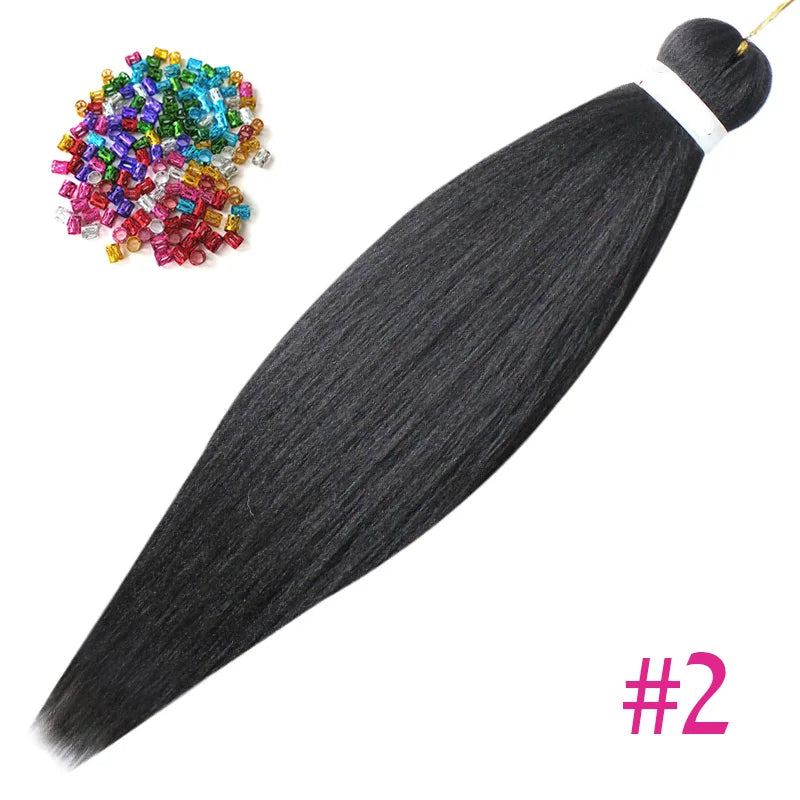 Easy Crochet Braids Ombre Hair Extensions Bundles Yaki Straight EZ Braiding Pre Stretched Synthetic Braid For African Women 6pcs