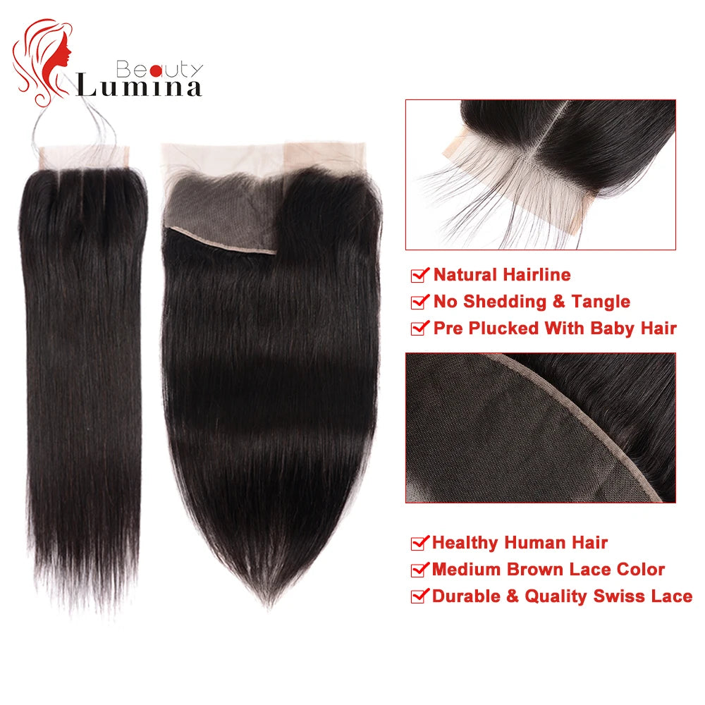5×5 Lace Closure Human Hair Closure 4x4 Lace Closure Only Straight Closure Remy Hair closure cheveux humain closures bresiliens