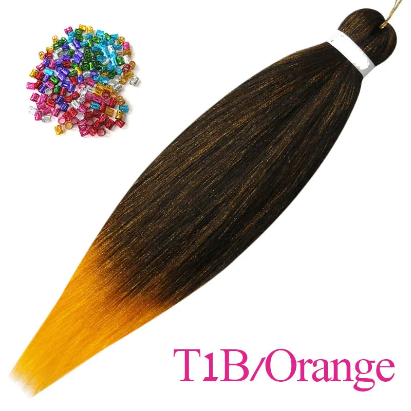 Easy Crochet Braids Ombre Hair Extensions Bundles Yaki Straight EZ Braiding Pre Stretched Synthetic Braid For African Women 6pcs