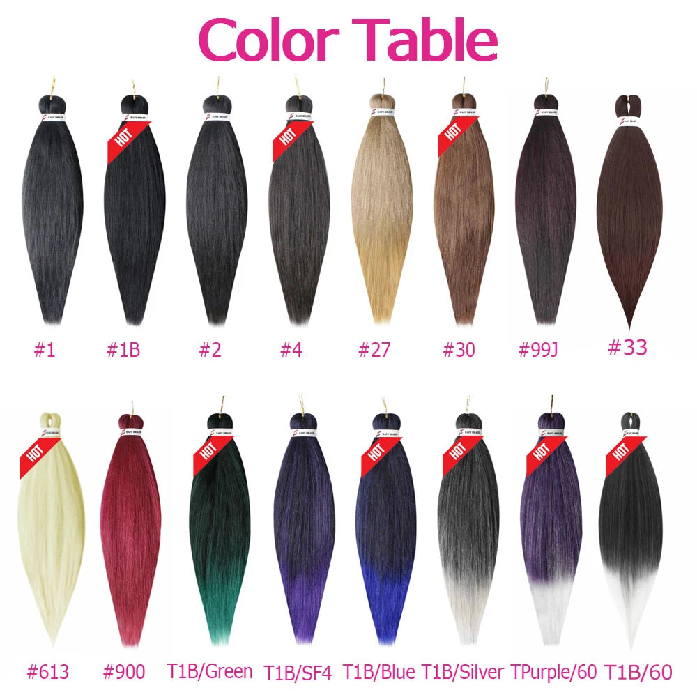 Easy Crochet Braids Ombre Hair Extensions Bundles Yaki Straight EZ Braiding Pre Stretched Synthetic Braid For African Women 6pcs