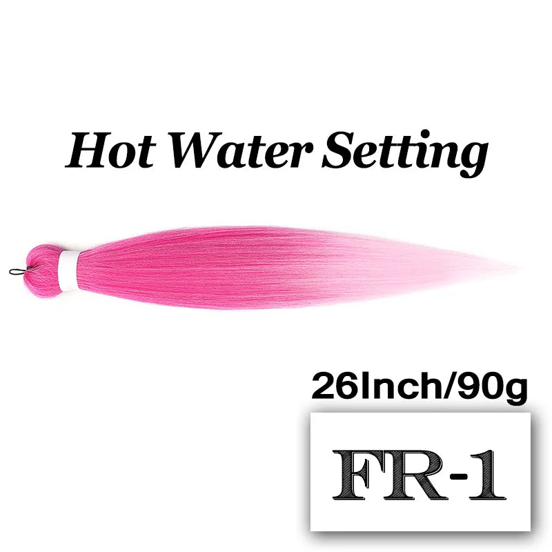 Pre-stretched Braiding Hair 26Inch 90G Synthetic Jumbo Hair Extensions for Crochet Braids DIY Pink Peach Red Yellow Fake Hair